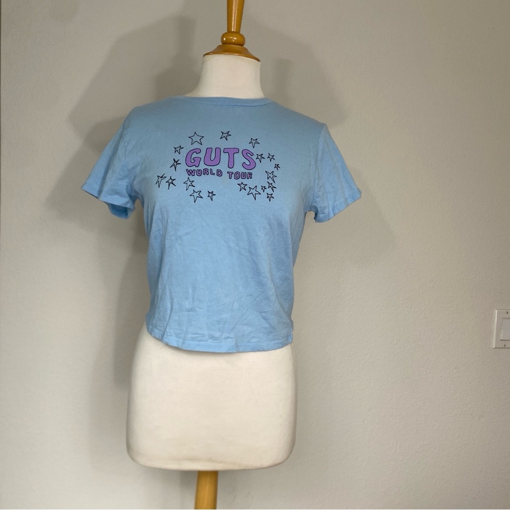 Olivia Rodrigo Baby Blue Guts World Tour Band T-Shirt Size Large Casual Girly